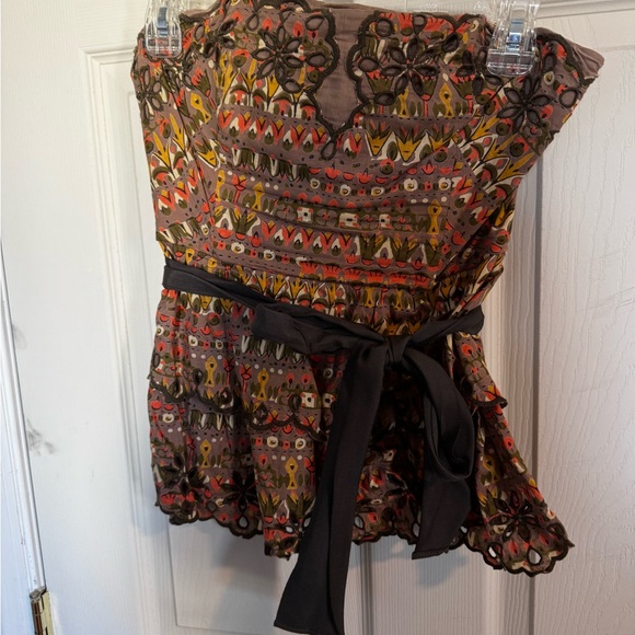 Anthropologie Floreat tiered peplum boho top size 6 - Picture 4 of 8